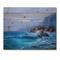 Designart - Morning On Sea Wave Paints On A Canvas - Nautical & Coastal Print on Natural Pine Wood